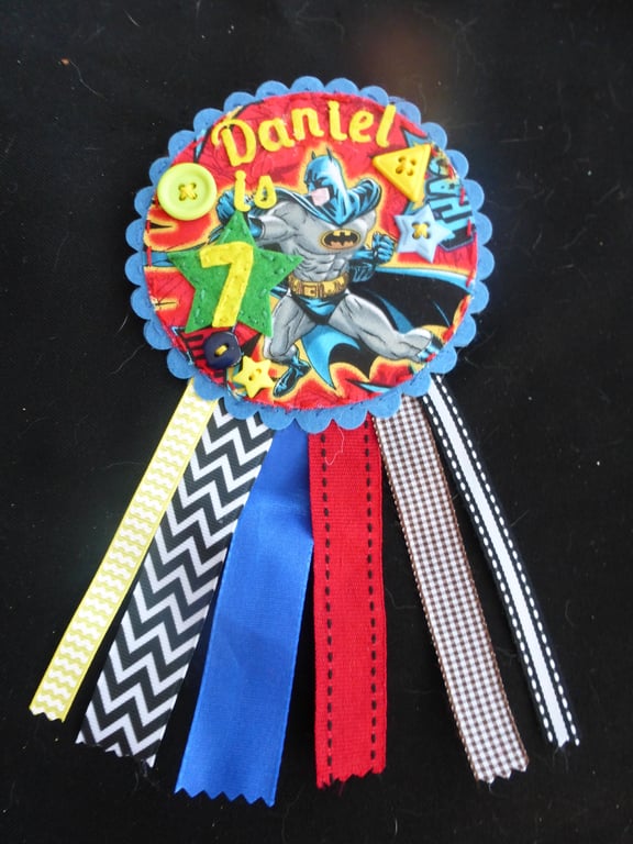 Birthday badge-Rosette Batman