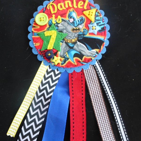 Birthday badge-Rosette Batman