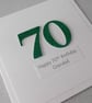 Handmade 70th birthday card - personalised with any age and message - Image 1