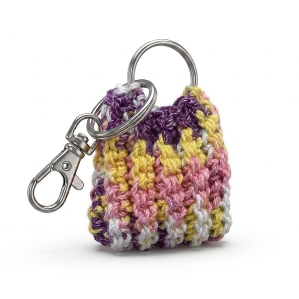 Mini crochet purse bag charm keyring