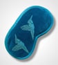 Teal Hummingbirds Velvet Lavender Infused Eye Mask - Image 1