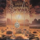 Sunflowers and Sunshine  Solstice -  Pendant necklace - PMC - recycled silver 