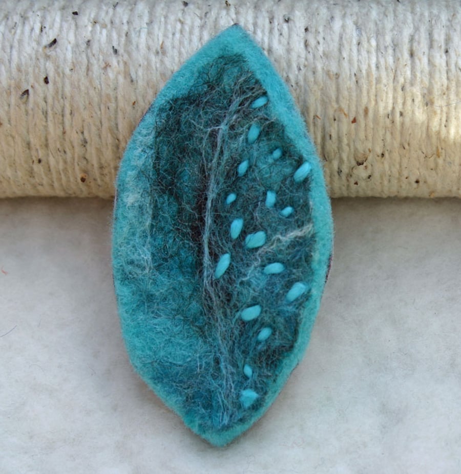 Felted hand made brooch