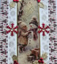 Hand Crafted Decoupage Christmas Card Happy Christmas (3373) Girl and a Snowman - Image 1