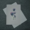 hand painted watercolour floral blank inside greetings card ( ref F 945 )