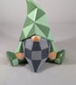 Two Tone Green Ceramic Facet Shaped Garden Gnome Gonk Ornament Decoration. - Image 1