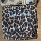 Handmade Leopard Print Denim Crossbody Bag - Untamed