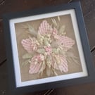 Macrame dried flower shadow box