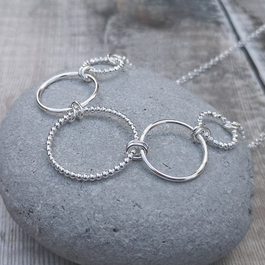 Sterling Silver Large Circle Chain Link Necklace