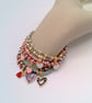 Bracelet with an Enamelled Heart Charm, Gift for Her, Bracelet, Heart Bracelet - Image 6
