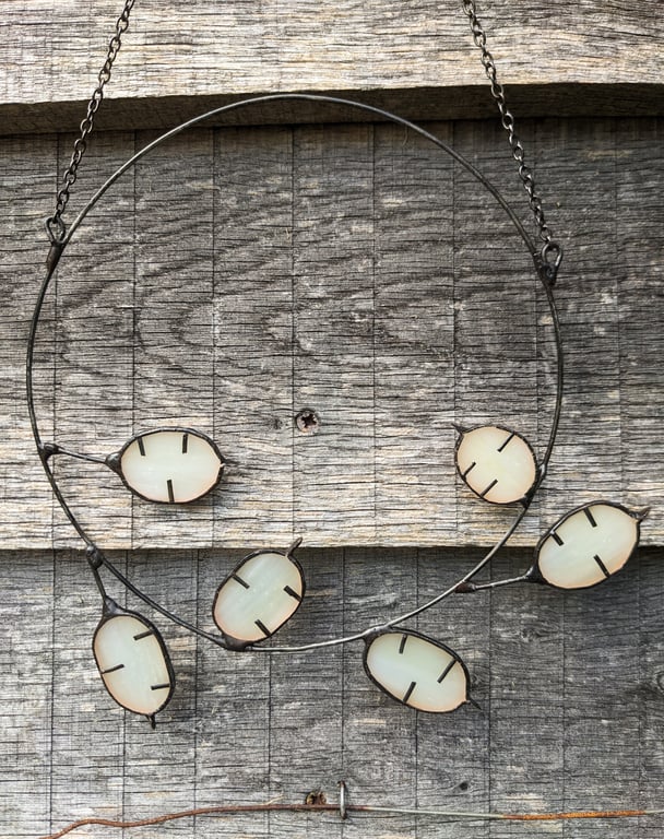 Stained Glass Wreath, Wildflower Wreath, Stained Glass Flower Honesty 