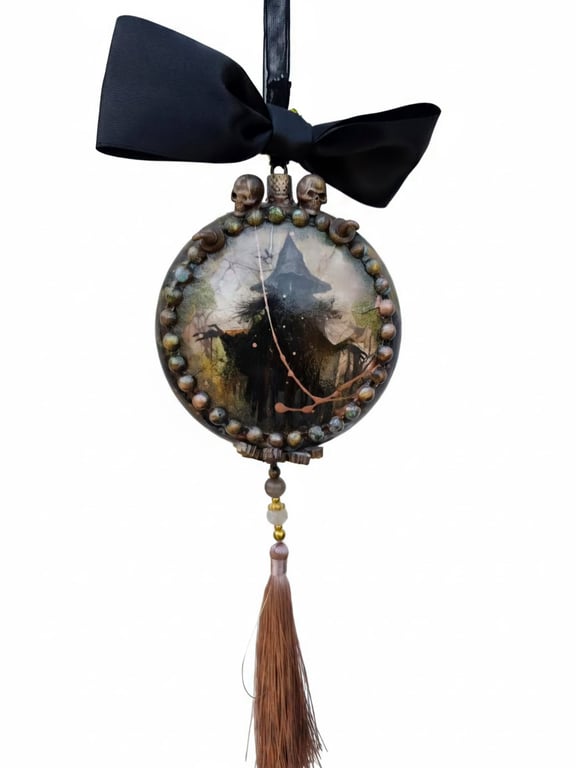 Hand-made "Magic of the Witch" Bauble – Dual-Sided Ornament