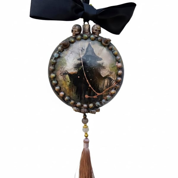 Hand-made "Magic of the Witch" Bauble – Dual-Sided Ornament