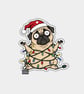 Unique Funny Christmas Gift Tags For Adults, 6pk - Confused Pug Dog