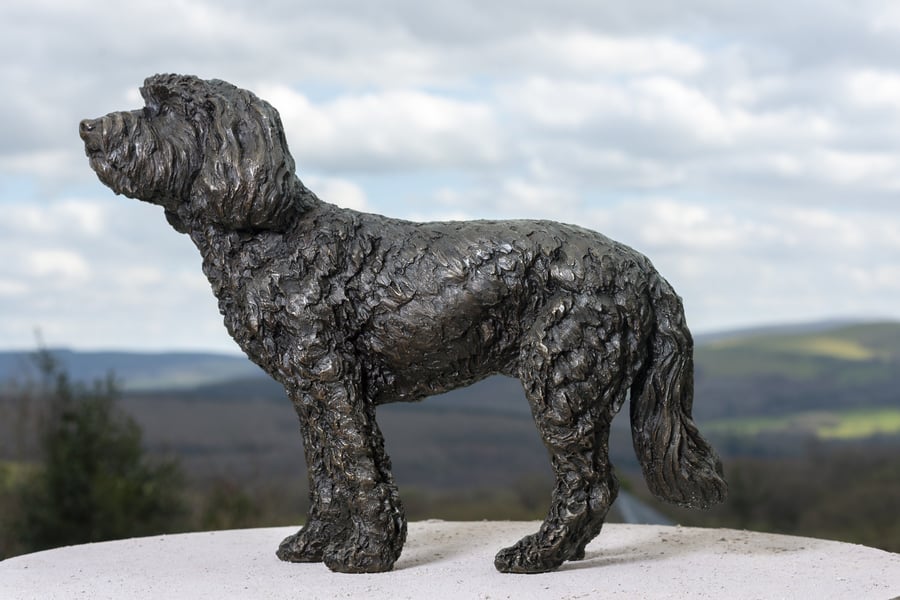 Standing Cockapoo Dog Statue Large Bronze Resin Garden Sculpture