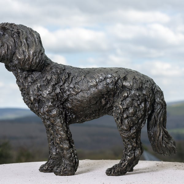 Standing Cockapoo Dog Statue Large Bronze Resin Garden Sculpture