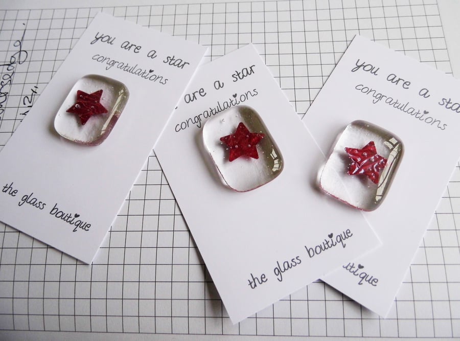 congratulations graduation  fused glass  star keepsake