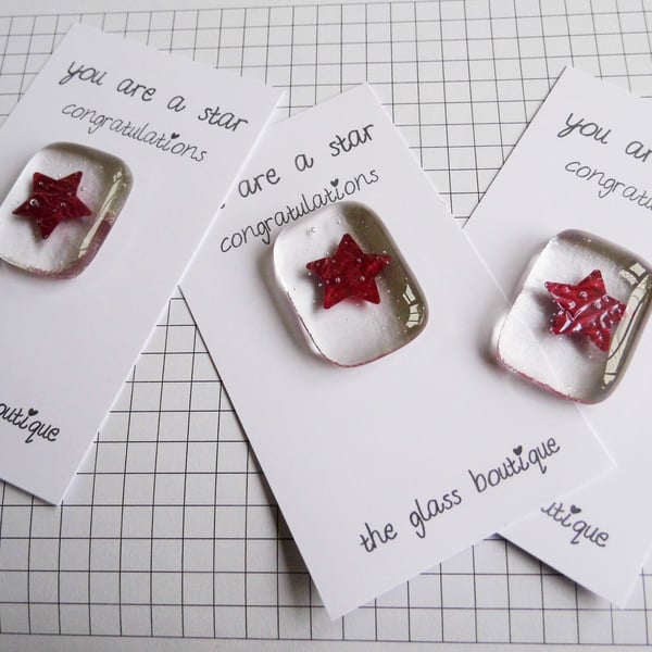 congratulations graduation  fused glass  star keepsake
