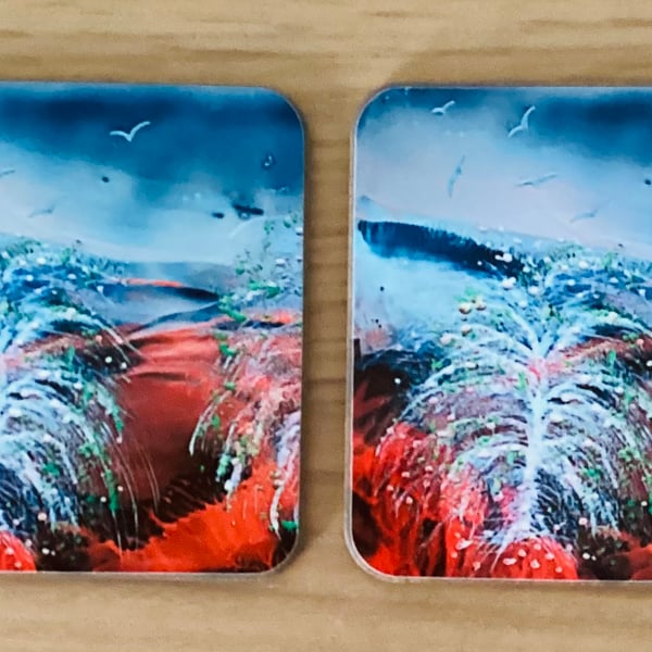  Drinks coasters,  Wooden coasters, Home decoration,Pair of drinks coasters 