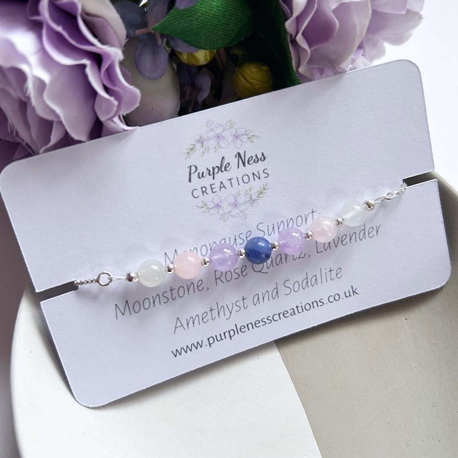 Menopause Support Gemstone Sliding Clasp Bracelet