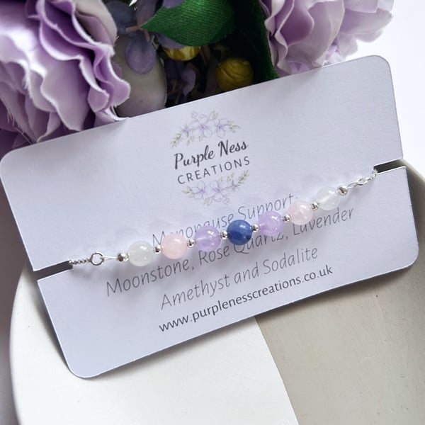 Menopause Support Gemstone Sliding Clasp Bracelet