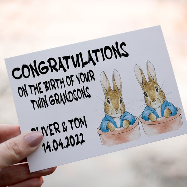 Congratulations On The Birth Of Your Twin Grandsons Card, Congratulations 
