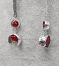 Aluminium Dangle Earrings, Upcycled Bracelet & New Metal Tube, Deep Red Beads - Image 5