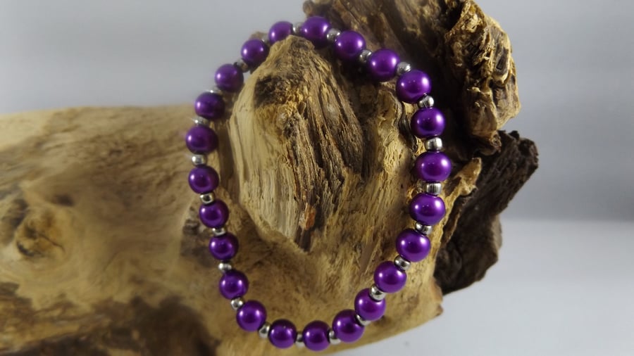 bracelet purple pearls