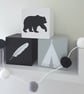 Nordic Style Wood Blocks, Teepee Wood Block, Nordic Nursery Decor, Bear Blocks,  - Image 9