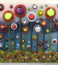 HANDMADE FUSED GLASS 'IN THE GARDEN' PICTURE. - Image 3