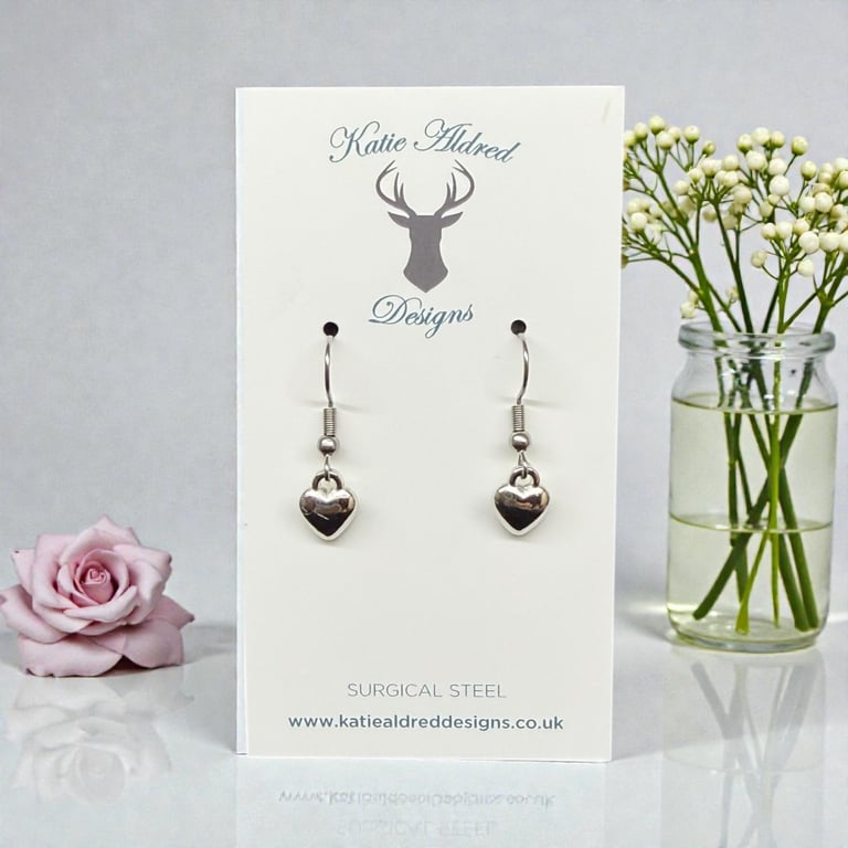 Charm Earrings - Silver Heart