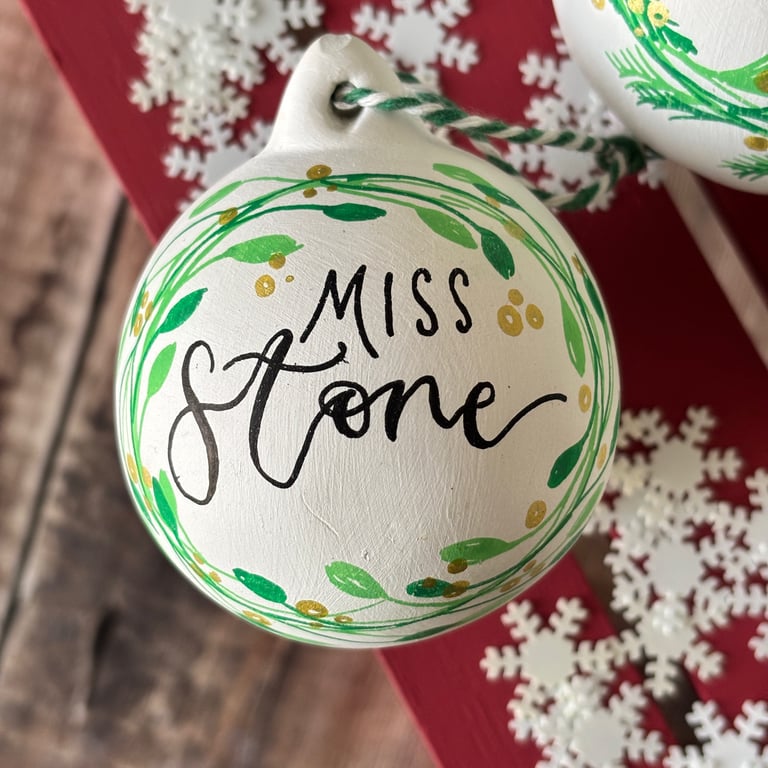 Personalised Ceramic Christmas Bauble, Christmas Tree Decoration 