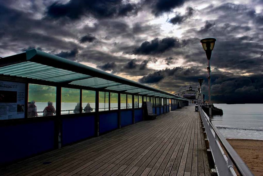 Bournemouth Pier And Beach Dorset England UK 18"X12" Print