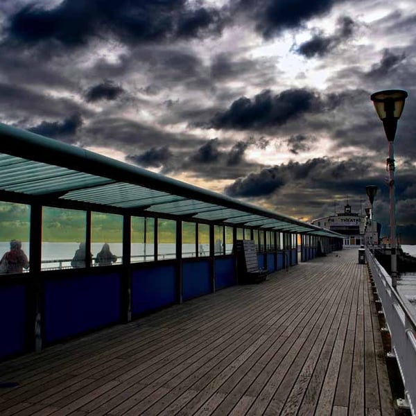 Bournemouth Pier And Beach Dorset England UK 18"X12" Print