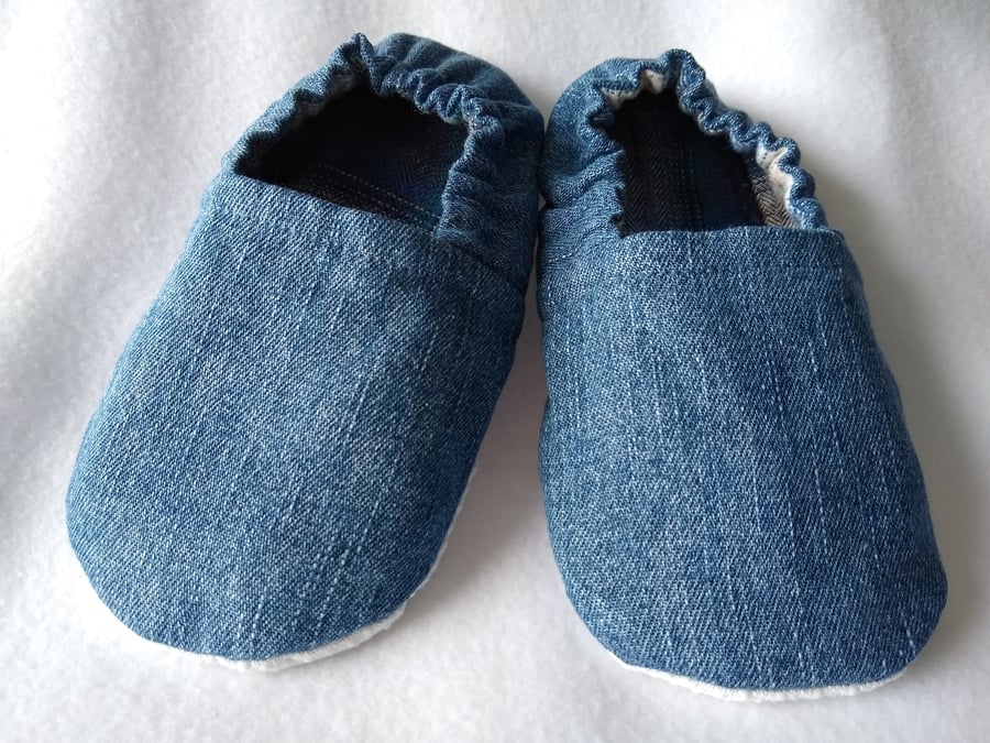Childs Denim soft indoor shoes or slippers UK Size 8 