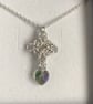 Sterling Silver Chainmaille and Crystal Pendant with a chain - Image 3