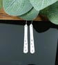 Earrings, Sterling Silver Long Teardrops with Stars - Image 5