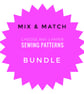 Three Paper sewing pattern bundle. Choose any three patterns, mix and match