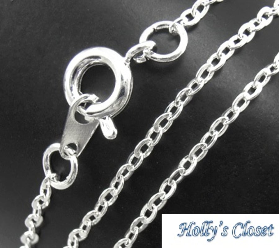 10 x Silver Tone fine Necklace chains - 18''