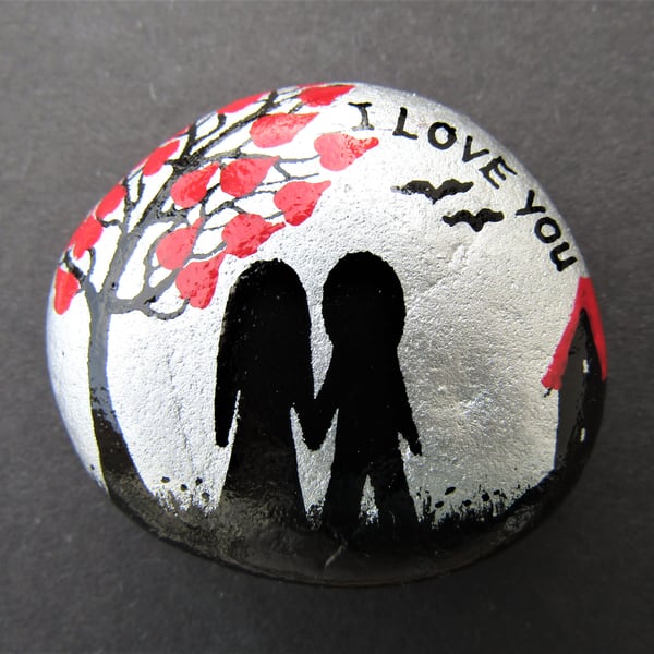 Valentines Gift for Him, Painted Stone, Love Gift for Her, Pebble Art, Couple