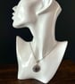 Silver Tone Necklace with Blue Circle Pendant - Image 1