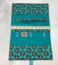 Floral jewellery wrap, Poppies jewellery roll, Handmade - Image 1