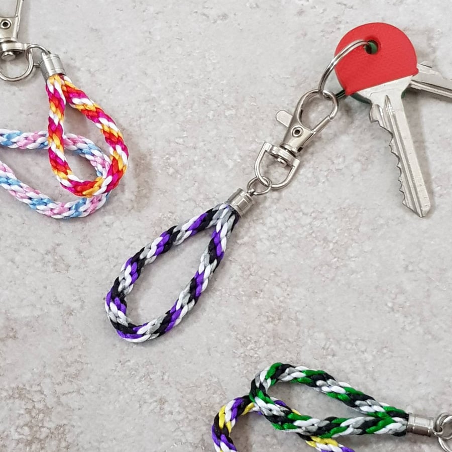 Asexual Keyring, Ace flag Keychain, Asexual Pride bag charm, Nonbinary gifts