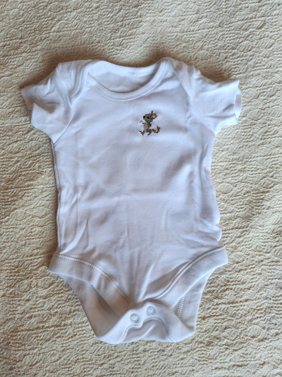 Mouse, vest, age 0-3 months, hand embroidered