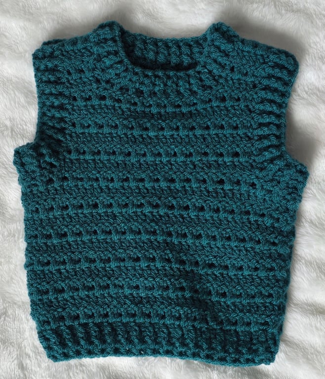 Handmade Crochet Baby Vest – 0–3 Months