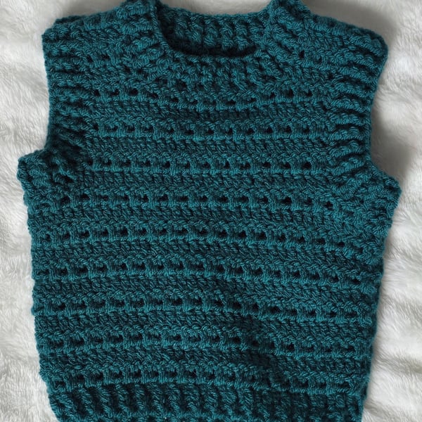 Handmade Crochet Baby Vest – 0–3 Months
