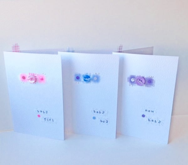 Collage Design,Baby Card Pk Of 3,Assorted Colou... - Folksy