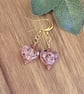 Handmade Pink Lampwork Heart Earrings - Image 5