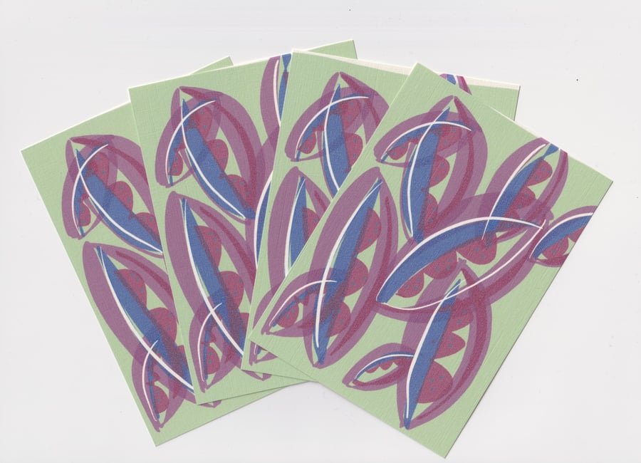Art Deco Style Postcard Set.  A6 Prints