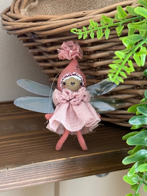 Pink Fairy Miniature Art Doll Hanger Ilse